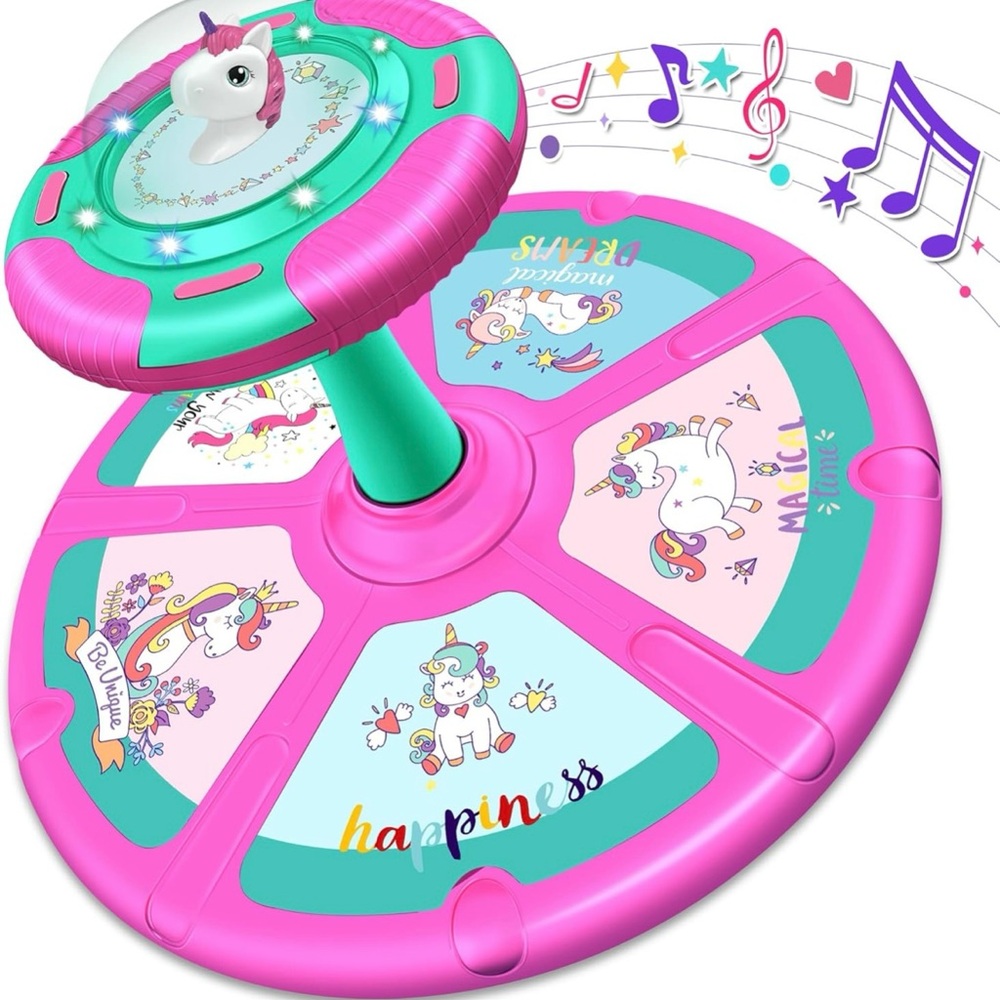 Unicorn Spin Toy - Pink and Green